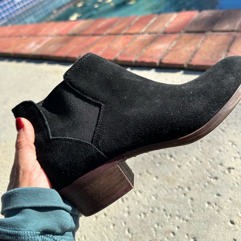 Lucky Brand Boho Bellamy Suede Leather Ankle Boots in Black